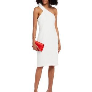 Halston White Nell One-shoulder Formal Summer Wedding Dress Cocktail